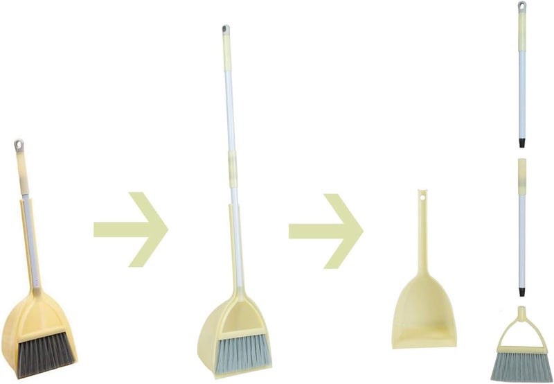 Xifando Mini Broom with Dustpan for Kids,Little Housekeeping Helper Set (Light Yellow) - Image 4